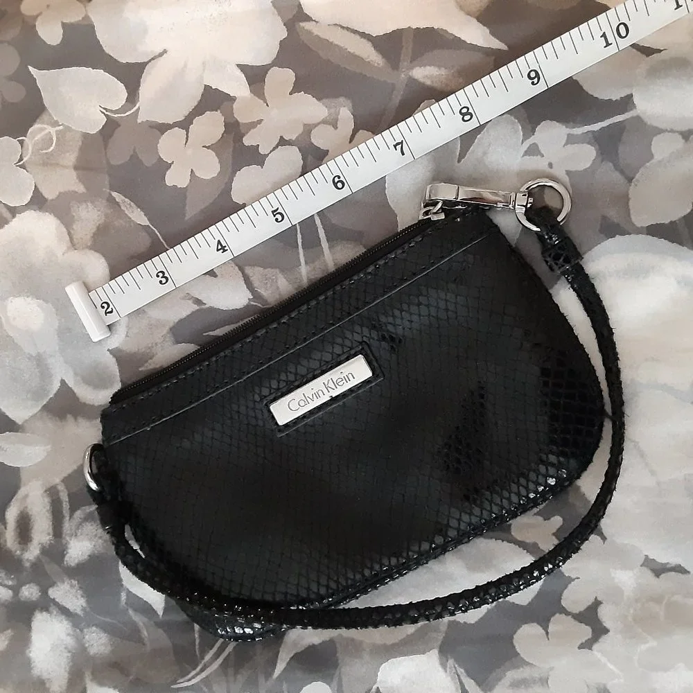 Calvin Klein black snakeskin design mini purse